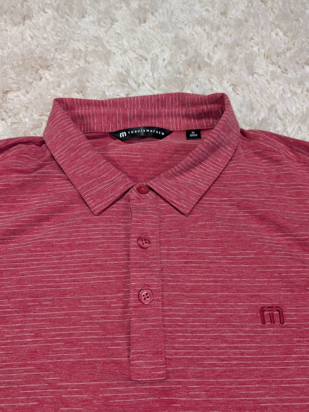 Travis Mathew Men's Maroon Heather Polo Shirt